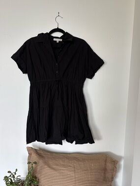 HYFVE Black Short Sleeve Mini Dress